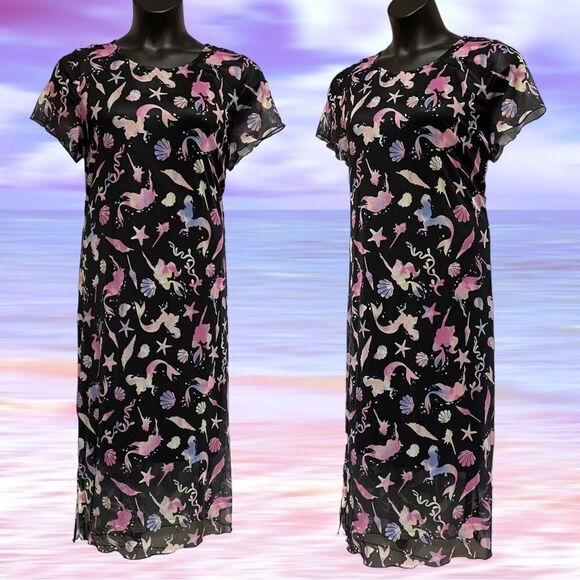 Torrid Disney The Little Mermaid Mesh T-Shirt Midi Dress NWT - Picture 4 of 15